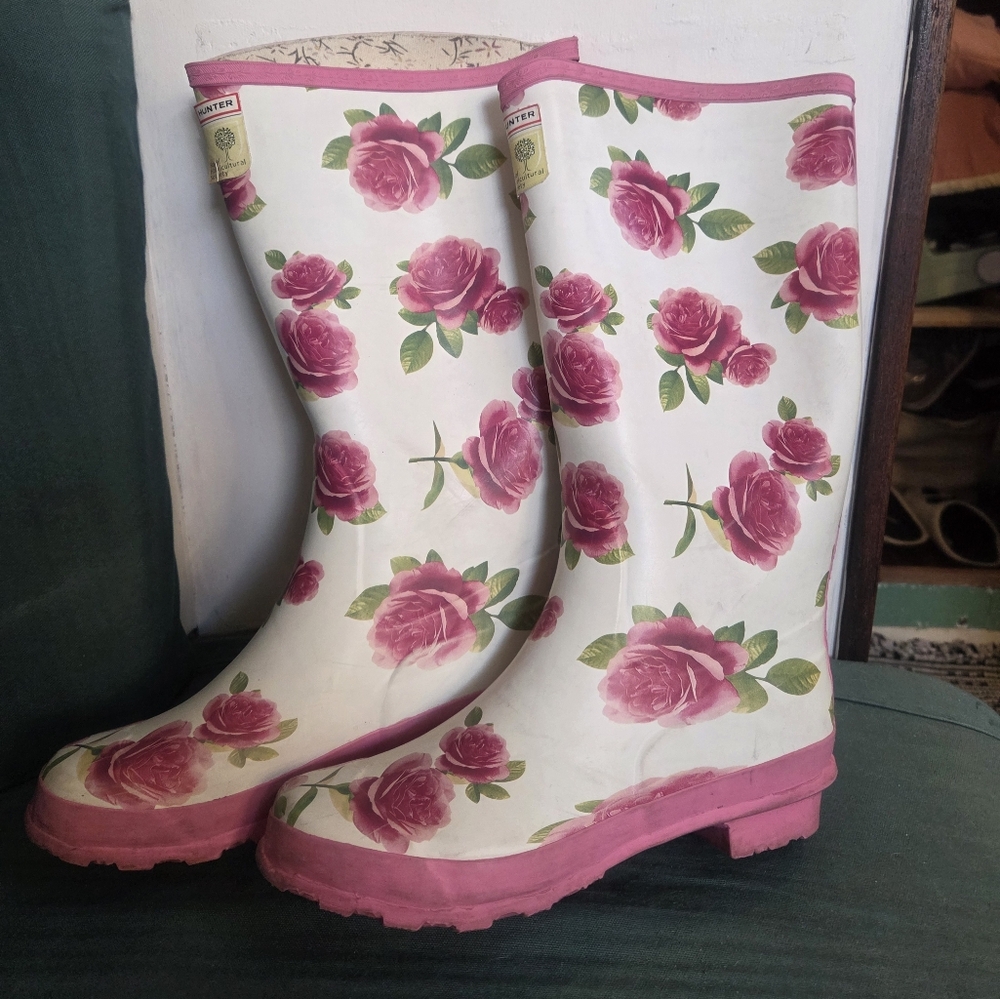 Royal Horticultural Society Hunter Floral Knee High Boots